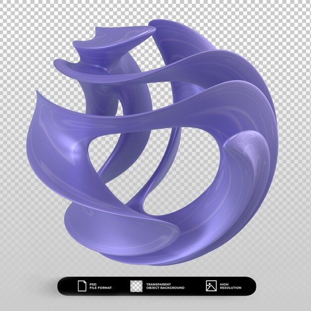 3d render forma abstracta azul metálico aislado