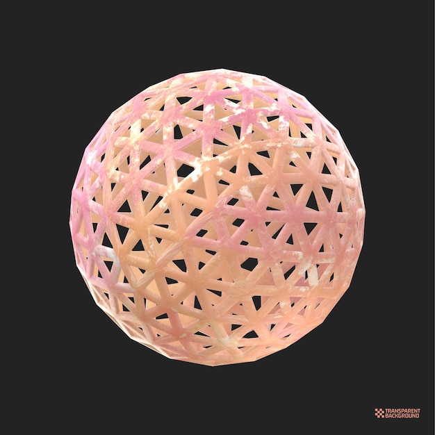 3D Render Forma geométrica abstracta de melocotón