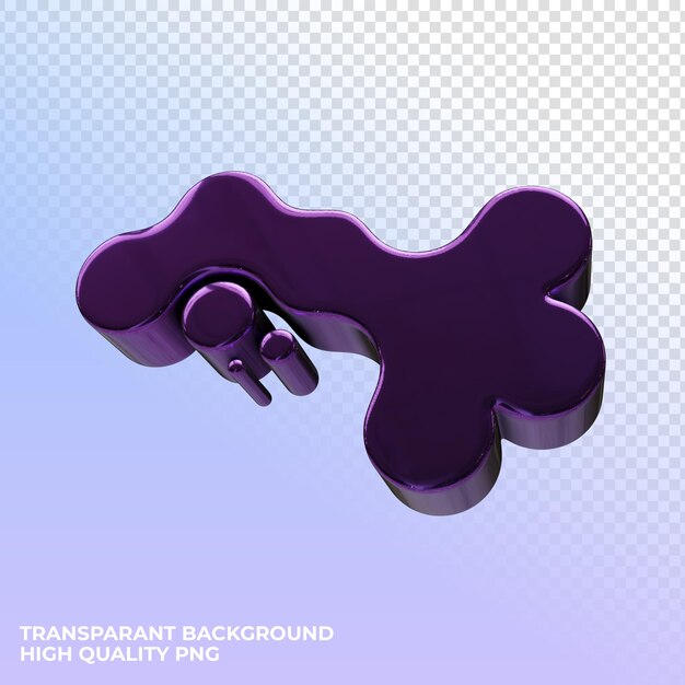 3d render formas metálicas abstractas fondo transparente