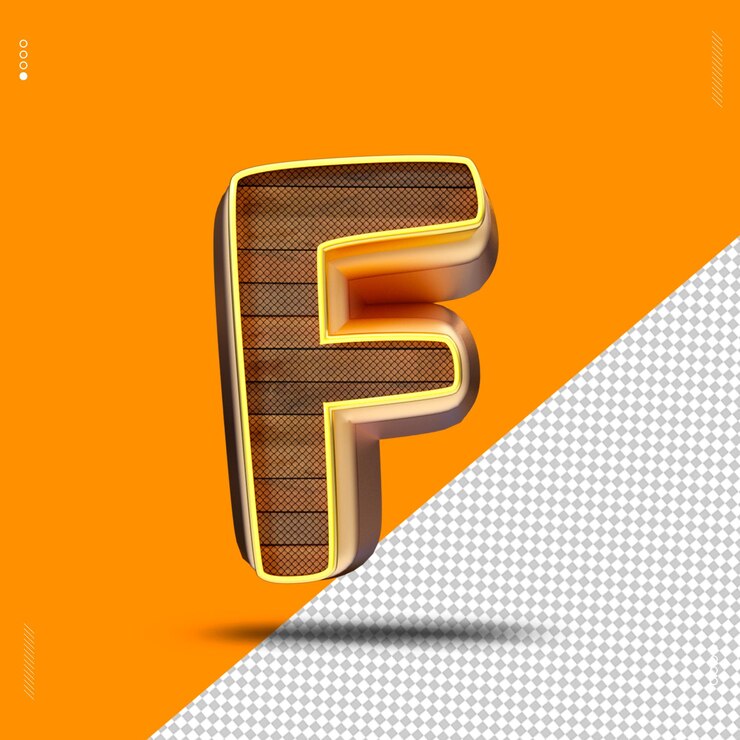 PSD 3d render fuente madera oro claro amarillo