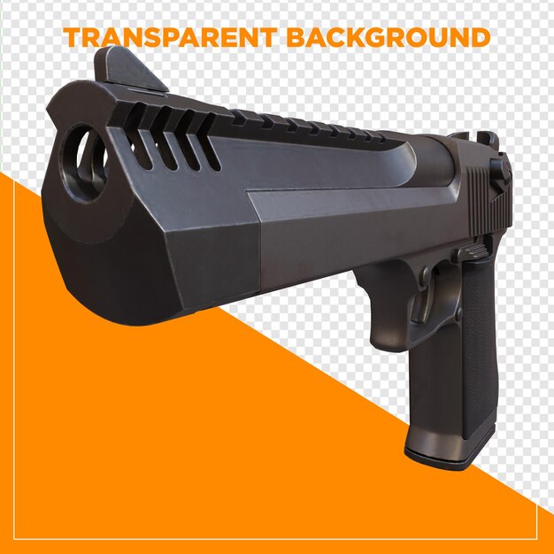 3d render gaming desert eagle pistola com fundo transparente