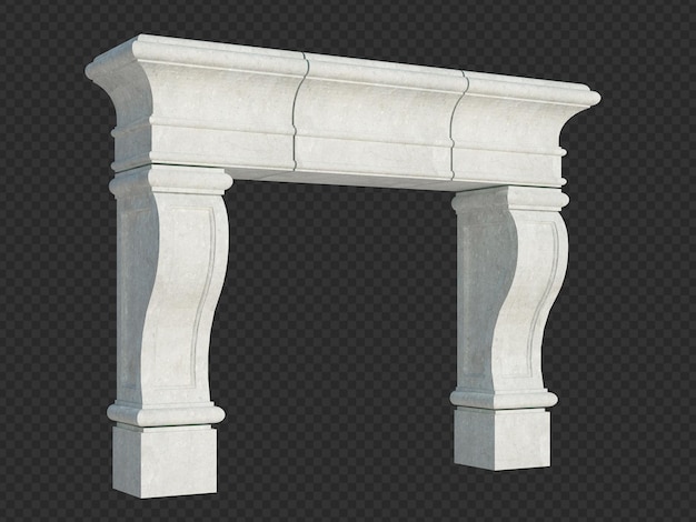 3D-Render-Gebäudestruktur auf isoliert