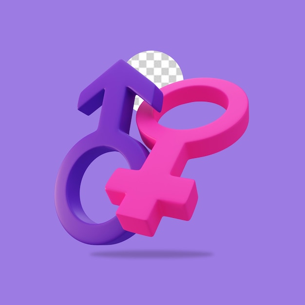 PSD 3d-render-gender-symbol-symbol isoliert