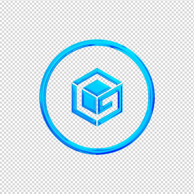 3D-Render-Gitpod-Symbol glänzend blau