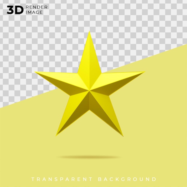 3D Render Gold Star en la ilustración de Ramadán