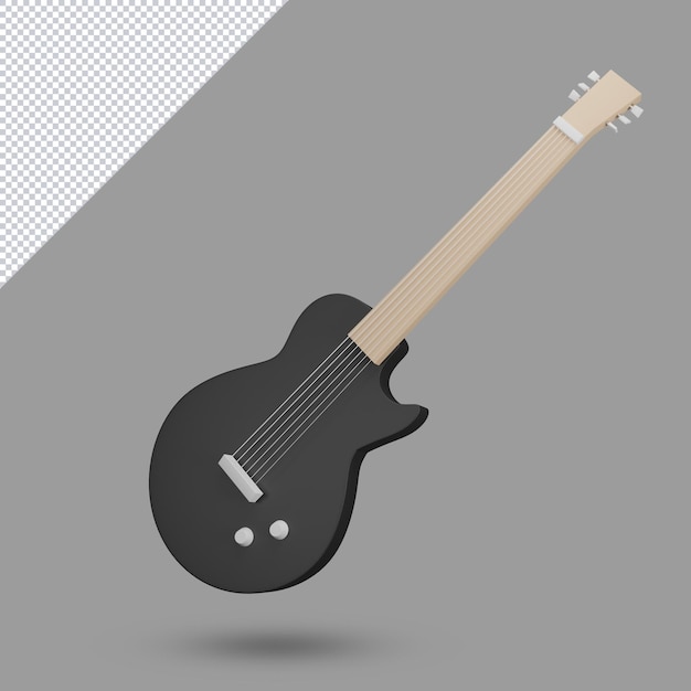 3d render guitarra electronica 3d ilustración