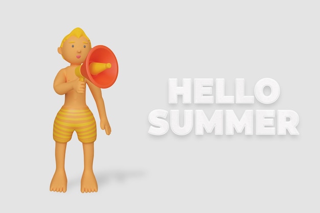 3d render hallo sommerbanner