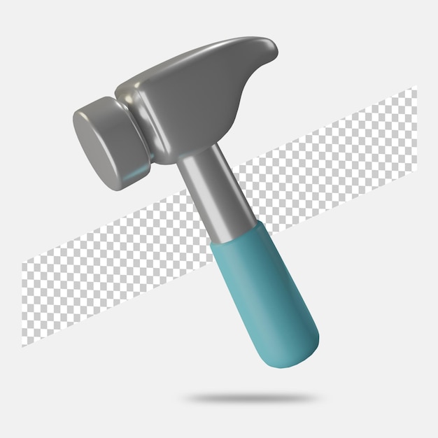 3D-Render-Hammer-Symbol isoliert