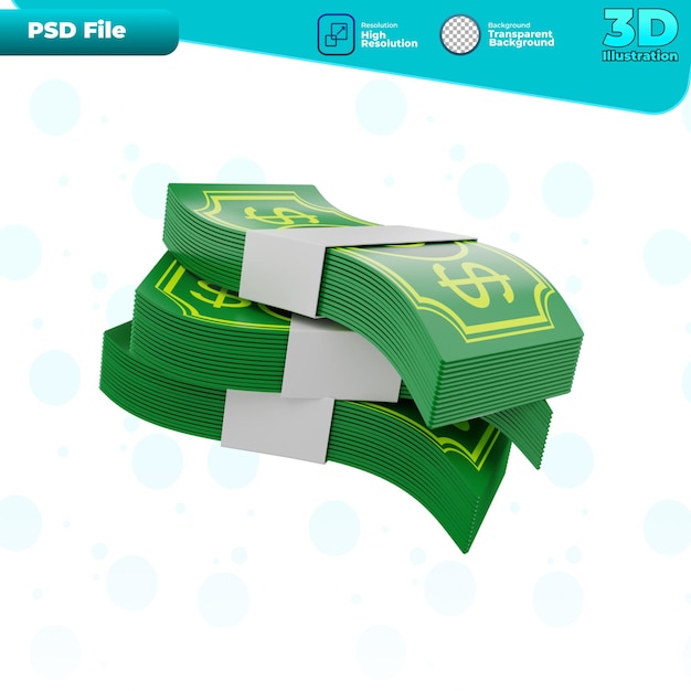 3d-render haufen geld symbol illustration