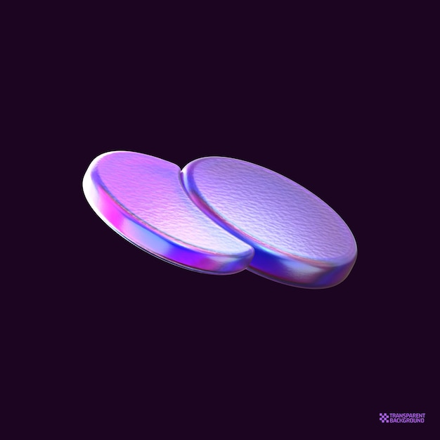 3D Render Holograma abstracto Forma geométrica