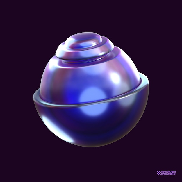 3D Render Holograma abstracto Forma geométrica