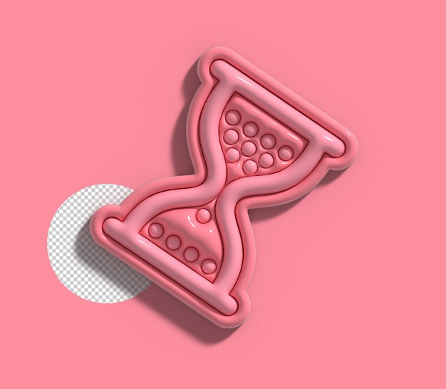 3D Render Hourglass Mouse Symbol with Abstract 3d illustration