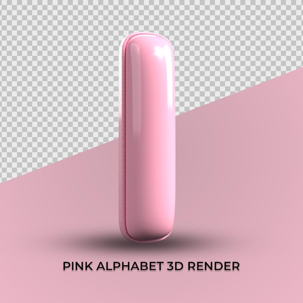 3d render ich alphabet rosa kunststoff süß