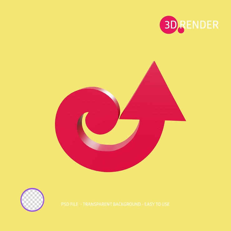 PSD 3d render icon arrow 22