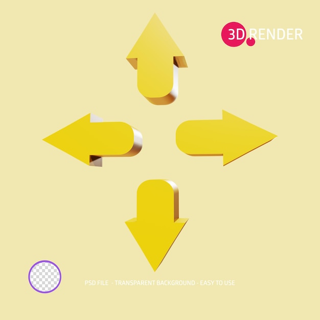 PSD 3d render icon arrow 2