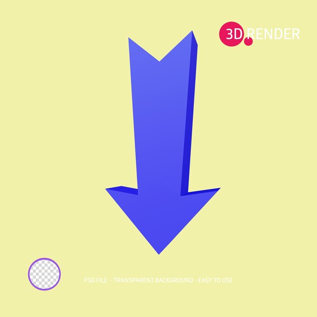 PSD 3d render icon arrow 4