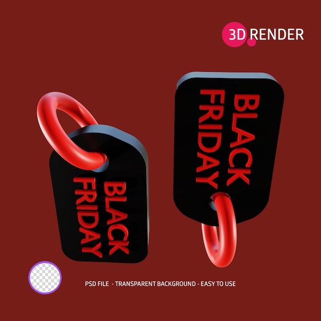 3d render icon black friday 4