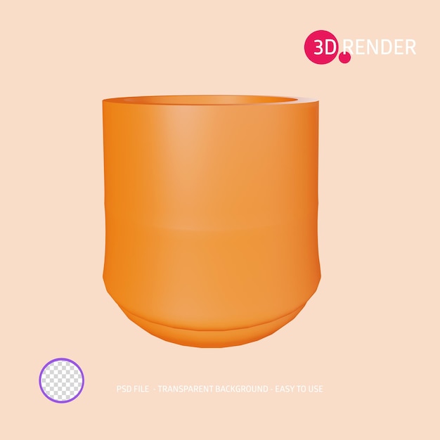 3d render icon blumentopf 4