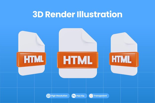 3d-render-icon-dateiformat html