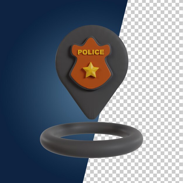 PSD 3d-render-icon der polizeibehörde