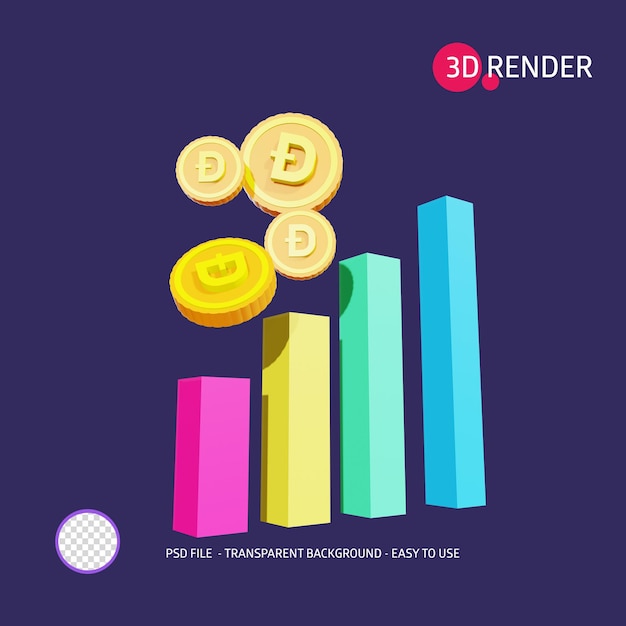 3D-Render-Icon-Diagramm