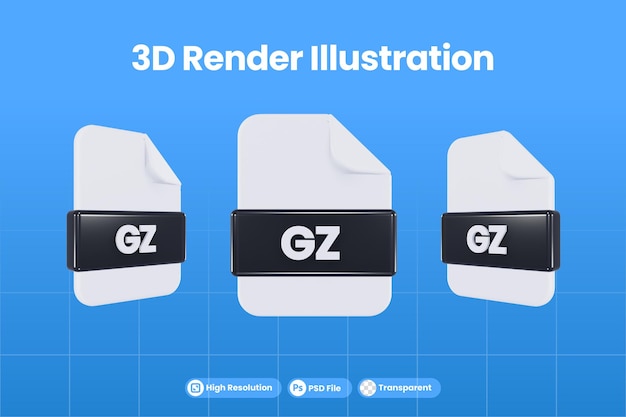 3d render icon file format gz