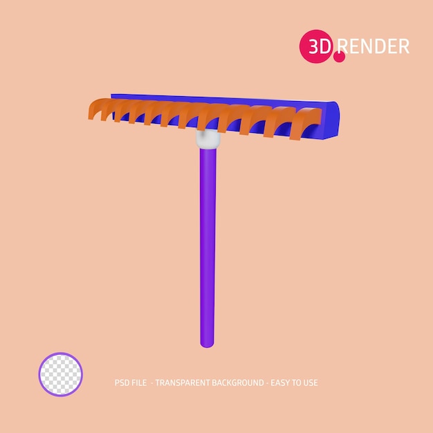 3d render icon gartenrechen