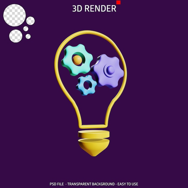 3d render icon gear idea 2