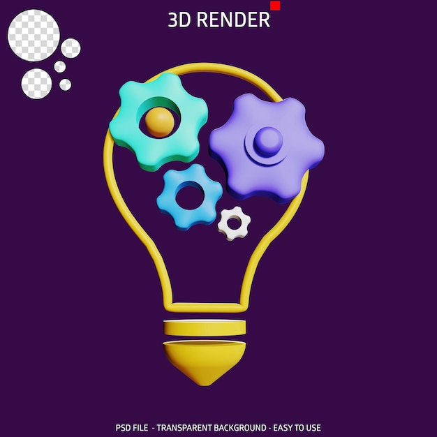 3d render icon gear idea 3