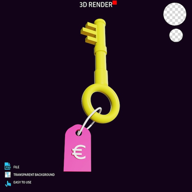 PSD 3d render icon key 7