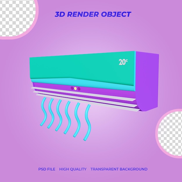 3D Render Icon Klimaanlage