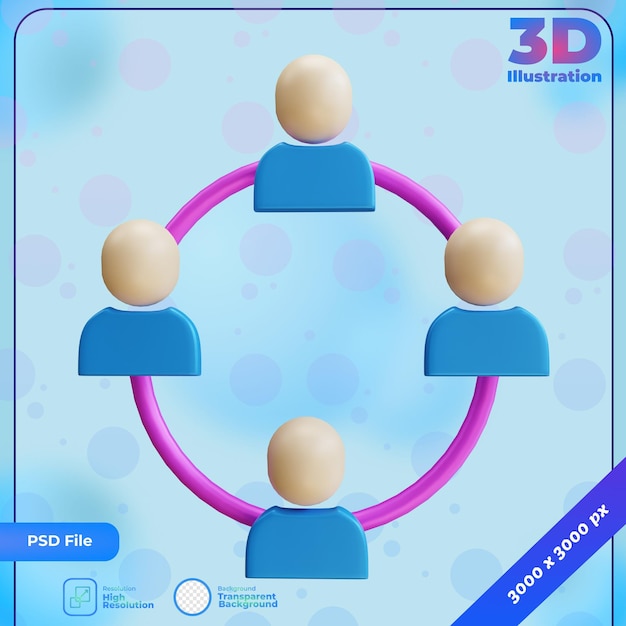 PSD 3d-render-icon-kommunikation