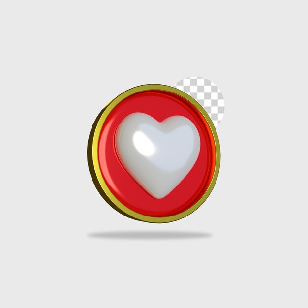 3d render icon love design