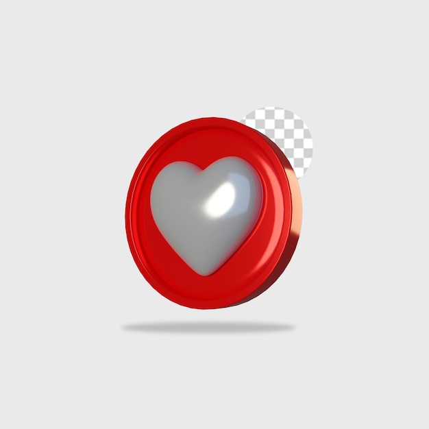 3d render icon love design