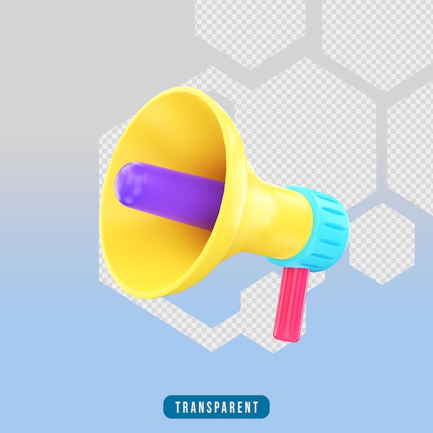 3d render icon megafone