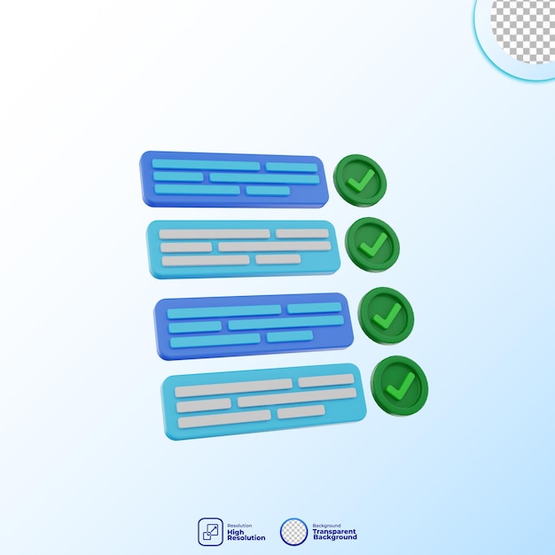 3d render icon note and taks