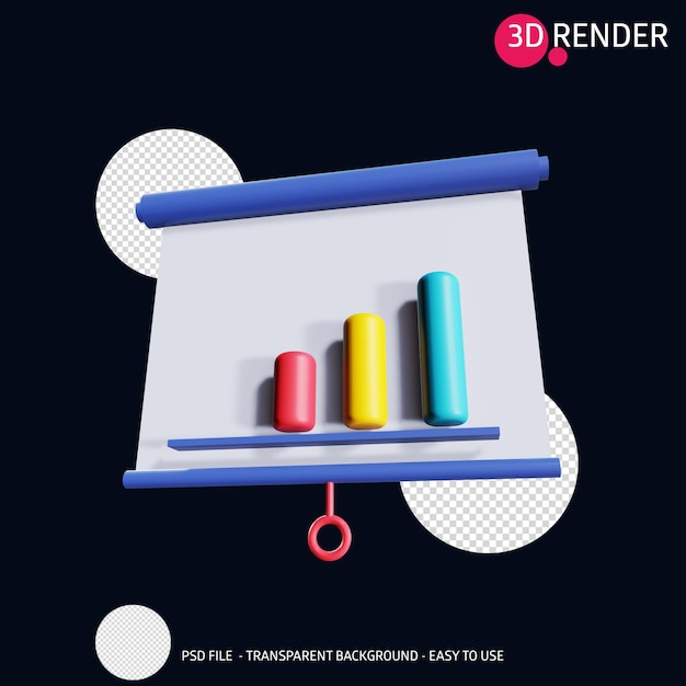 PSD 3d-render-icon-präsentation 12