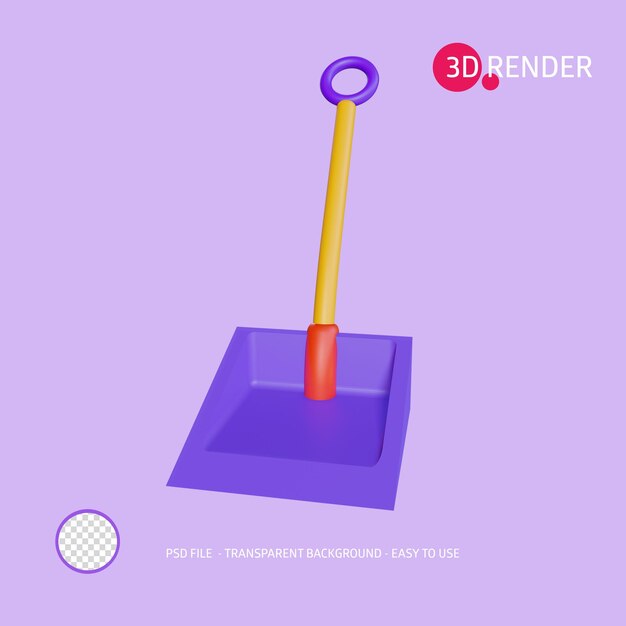 PSD 3d render icon schaufel 1