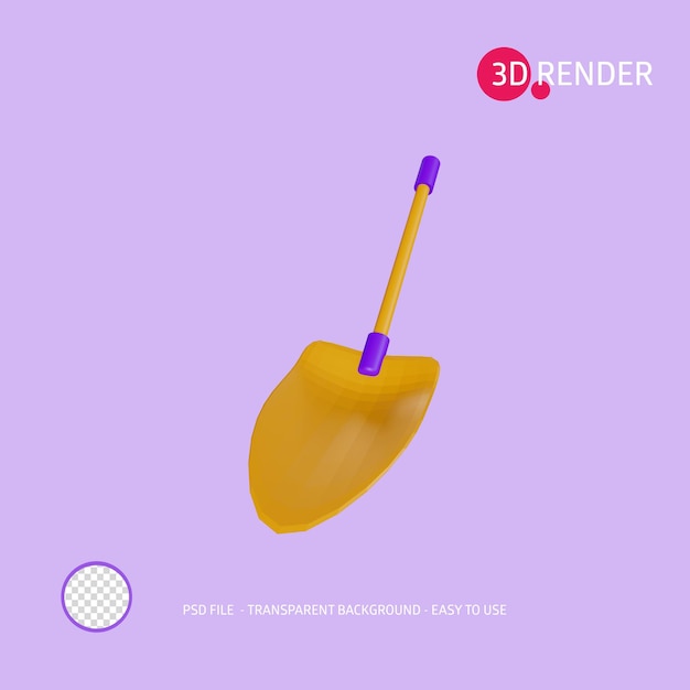 3d render icon shovel 4