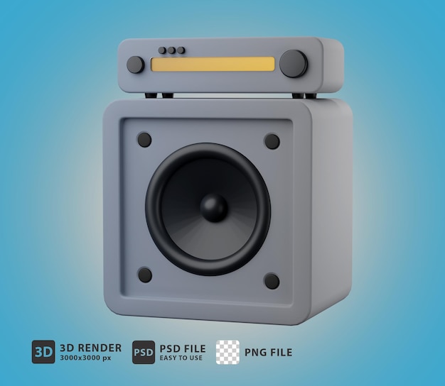 3d-render-icon-sound-lautsprecher