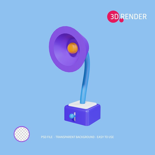 3d render icon studienlampe 2