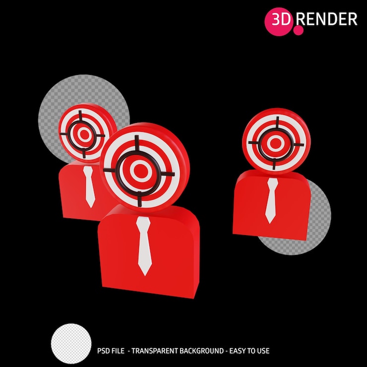 PSD 3d render icon target