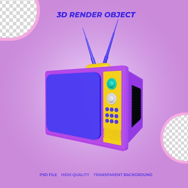 PSD 3d render icon television