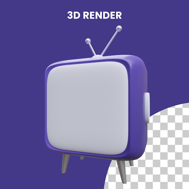 PSD 3d render ícone de televisão psd premium