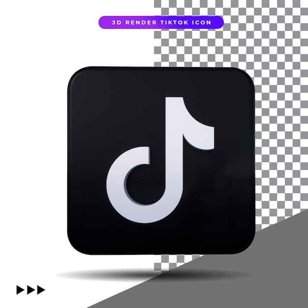 3d render ícone tiktok isolado