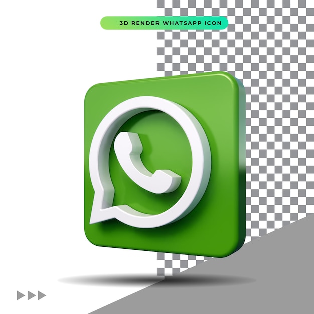 3d render ícone whatsapp isolado