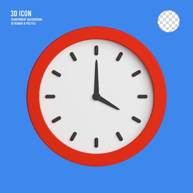 3d render icono de las 4 en punto aislado