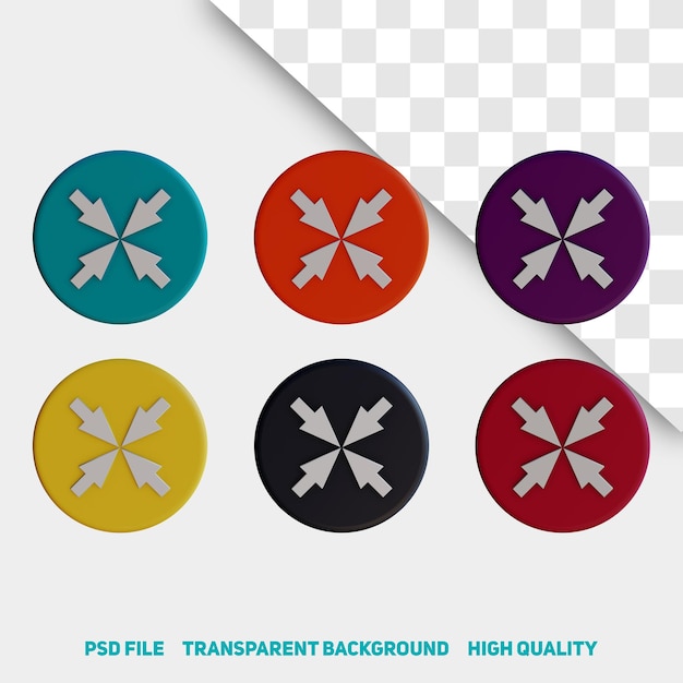 PSD 3d render icono de aplicación de flechas minimalistas psd premium