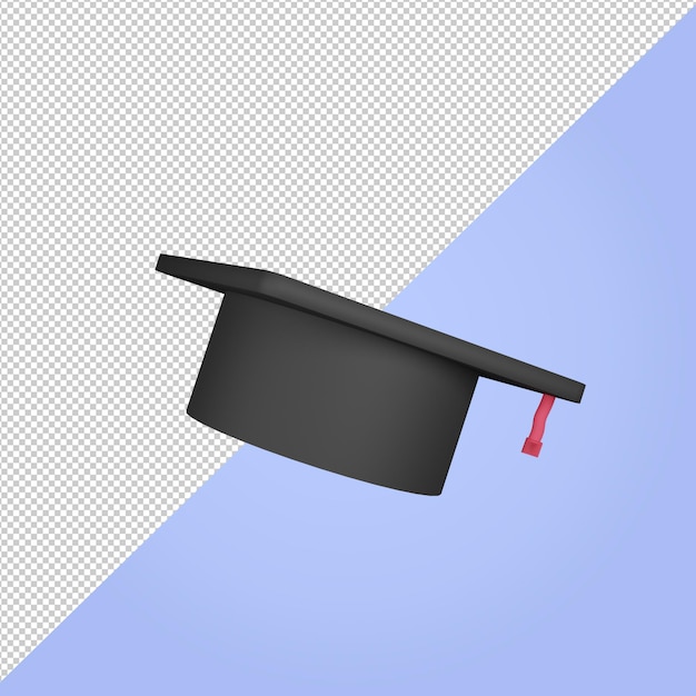 3d render icono bachelor toga hat educación