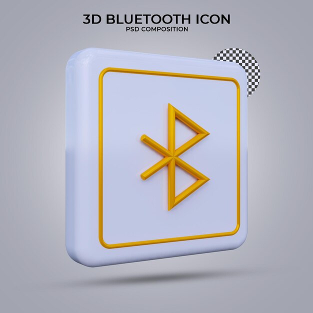 PSD 3d render icono de bluetooth aislado